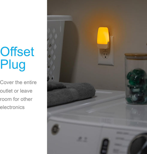 Home,76135, 2 Pack GE Sleeplite Night Lights Plug Into Wall, Dusk to Dawn Sensor, Ambient Lighting, Sleep Aid, Bathroom