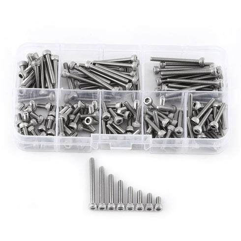 M3 Cap Head Screws, 100pcs M3*6/8/10/12/16/20/25/30 304 Stainless Steel Metric Thread Hex Socket Cap Head Screws