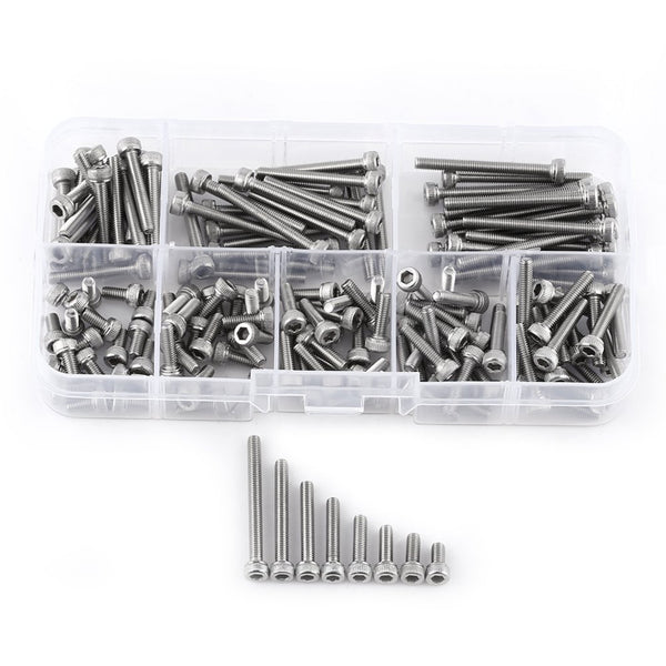 M3 Cap Head Screws, 100pcs M3*6/8/10/12/16/20/25/30 304 Stainless Steel Metric Thread Hex Socket Cap Head Screws