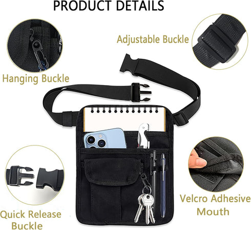 ZMD Server Apron Waist Pouch, Restaurant Waitress Apron with Pockets Utility Belt Women Work Apron Waist Pouch