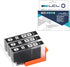 LCL Compatible Ink Cartridge Replacement for HP 670XL CZ117AL (3-Pack Black) 4625 5525 6526 3525 4615 4620
