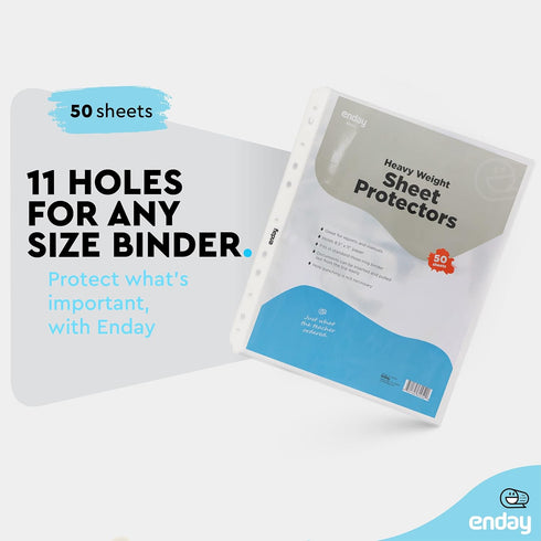 Clear Sheet Protectors for 3 Ring Binder, 50 Pack Non Glare, Heavy Duty 8.5” x 11” Plastic Page Protector Binder
