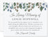 In Loving Memory Funeral Thank You Cards with Leaves, 5.5x4.25 Flat Personalized