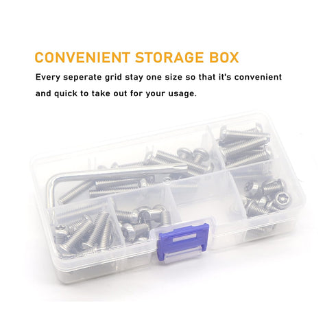 binifiMux 50pcs M6 Pan Head Torx Security Screws - Hex Nuts Assortment Kit with T30 Wrench, 304 Stainless Steel