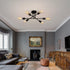 Fixtures,6-Lights MEIXISUE Black Modern Sputnik Chandelier Ceiling Light Industrial Metal Semi Flush Mount Ceiling