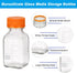 PATIKIL 2 Pack Reagent Media Storage Bottles, 250ml Borosilicate Glass Square Graduated Round Bottles, Clear