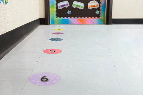 Teacher Spot On Floor Markers, Oh Happy Day Numbers 1–36, 4'' (TCR77513)