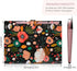 SKYDUE Expanding File Folder - Black - 5 Pockets Floral Accordion File Organizer for Important Documents