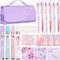 Crtiin 74 Pcs Kawaii Cherry Blossom Stationery Set - Includes Mechanical Pencil, Erasers, and Stickers