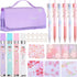 Crtiin 74 Pcs Kawaii Cherry Blossom Stationery Set - Includes Mechanical Pencil, Erasers, and Stickers