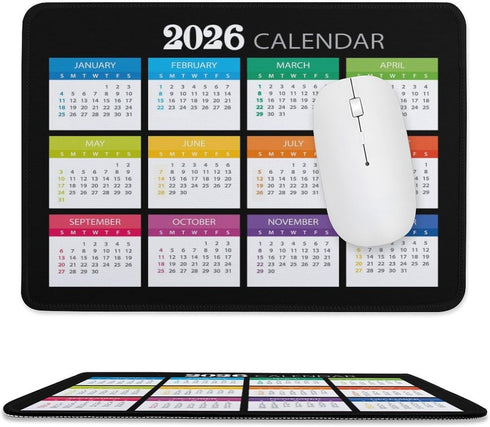 Akcdone Mouse Pad 2026 Calendar Stitched Edge,Computer Mouse Pads Calendars Non-Slip Rubber Desk