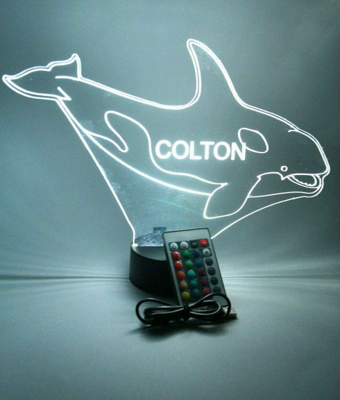 Swimming Mammal 16 Giant Whale Large Marine Night Light Up Lamp LED Table Lamp Custom Engraved Room Decor Featuring