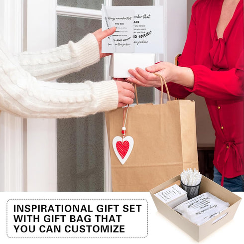 Seajan 150 Pcs Inspirational Gifts Bulk, 50 Pcs Pen, Notepad, Makeup Bag for Teachers, Employees