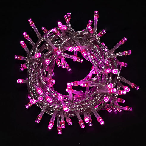 100 8 8 Pink Christmas String Lights - LED Pink String Lights Plug in for Tree, Bedroom, Wedding, Indoor/Outdoor