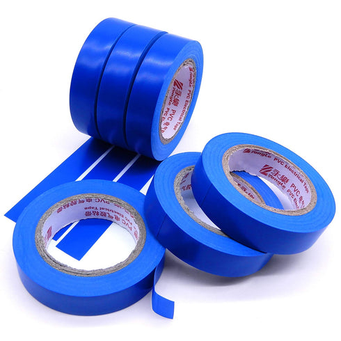 Maveek Electrical Insulation Tape, PVC Vinyl Electrical Tapes with Rubber Based Adhesive, 6 Rolls, Blue