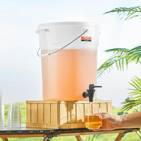 5 VEVOR Beverage Dispenser, Gallon Drink Dispensers for Parties, Plastic Juice Dispenser with Spigot and Lid, Iced Tea