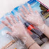 300pcs Disposable Plastic Gloves, Latex Free, Clear Polyethylene Hand Gloves for Cleaning & Food Handling