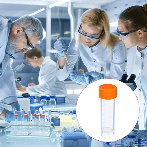 PATIKIL 5mL Plastic Test Tubes, 12 Pack Frozen Container Storage Screw Cap for Lab Science, Clear