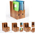 MUNEFE Desk File Sorter Organizer, Wooden Desk Organizer, Magazine Book File Stand Organizer, Desktop Bookshelf Storage