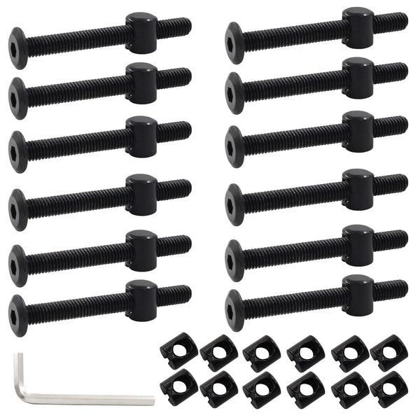 Jiozermi 12 Pcs M6 x 55mm Hex Socket Head Screws Bolts Barrel Nuts,