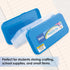 BAZIC 8" Plastic Pencil Case | Double Deck Utility Storage Box, Bright Color, Multi-Purpose Organizer, 4-Pack