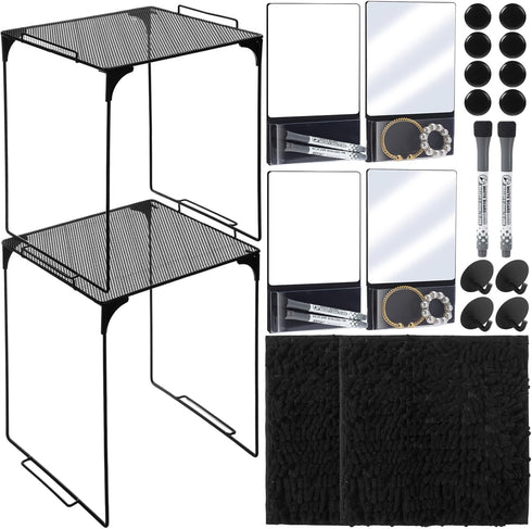 Kosiz 22 Pcs Locker Organizer Kit, Back to School Accessories with Whiteboard, Mirror, Dry Eraser & Hooks