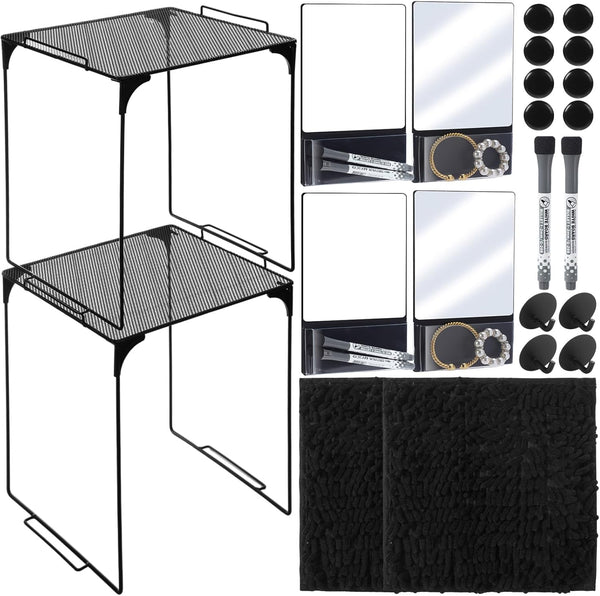 Kosiz 22 Pcs Locker Organizer Kit, Back to School Accessories with Whiteboard, Mirror, Dry Eraser & Hooks