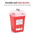 Alcedo Sharps Container 3-Pack for Home Use, 1 Quart Plus Biohazard Needle and Syringe Disposal, Portable for Travel