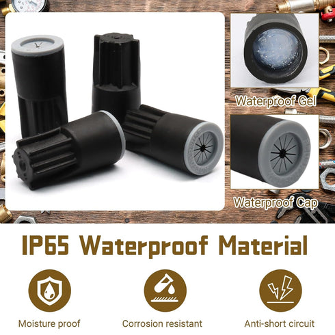 Uenhoy 40 22AWG-14AWG, Pcs Waterproof Wire Electrical Connectors Outdoor Sealant Twist Nut Caps Cable Terminal