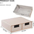Linen Leather Desk Organizer with Drawers, Mini Stackable Desktop Storage Box for Office Supplies, Toiletries (Beige,