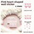 BUBBLE-FLY 60 Pcs Pink Heart Wall Decals, Repositionable PVC Wall Decals for Girls Room, Nursery, Bedroom, Living Room