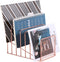 Simmer Stone Incline File Sorter, 7 Slot Magazine Holder for Documents, Metal Desktop Organizer Rack