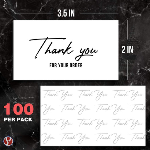 Package Inserts - Thank You For Your Order Business Note Cards, Customer Appreciation Writable Cards, 100 Per Pack