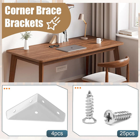 Jiozermi 4Pcs 66mm 66mm x Corner Brace Brackets, Angle Corner Brackets Black Angle Bracket Triangle Shelf Bracket
