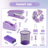 Gueevin 12 Pcs Purple Office Supplies, Purple Desk Accessories, Purple Stapler with Staples, Tape Dispenser, Pen