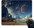 Smooffly Gaming Mouse Pad Custom, Planet with Earth Moon and Mountains (9.5 x 7.9 Inch)