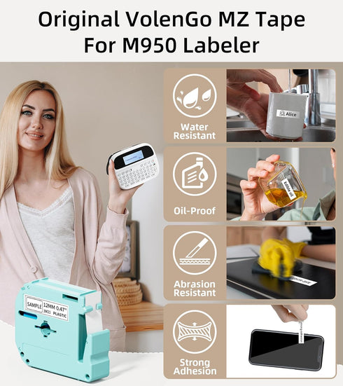 Label Maker Machine with Tape, Portable Bluetooth Labeler with 12mm Tape, Inkless Rechargeable for Home Use