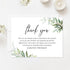 5.5x4.25 Personalized Greenery Funeral Thank You Cards with Envelopes, Flat Sympathy Memorial Cards