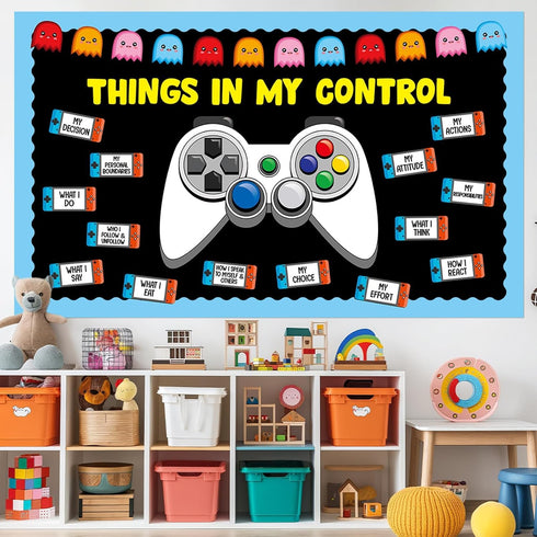 Mindset Set Growth Video Game Theme Bulletin Board Mental Health Bulletin Board Decorations Inspirational Cutouts