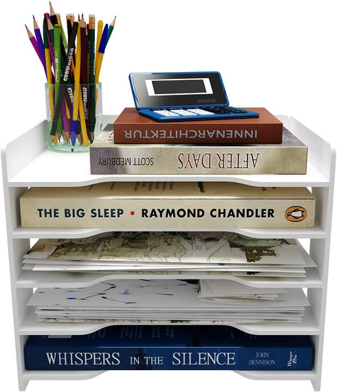 Natwind Office Paper Organizer - 5-Tier Desktop Organizer File Holder for Home Office School