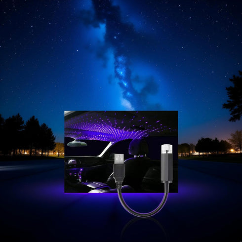 Calsgkspray Blue USB Star Projector Night Light,Adjustable Romantic Starry Sky Projector Car Light,Portable Atmosphere