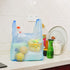 LazyMe Plastic Grocery T Shirt Bags with Handles, 12 x 20 Inch, Blue, 50 Pcs for Shopping and Restaurant