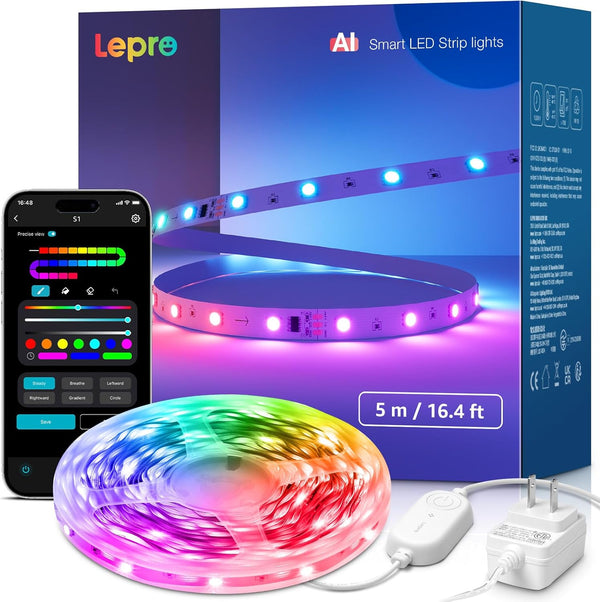 Lepro S1 AI LED Strip Lights for Bedroom - 16.4ft Smart RGB