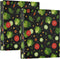 foixnub 3 Ring Binder 1.5 Inch Rings Tomato Green Lettuce Leaves Clipboard Binders