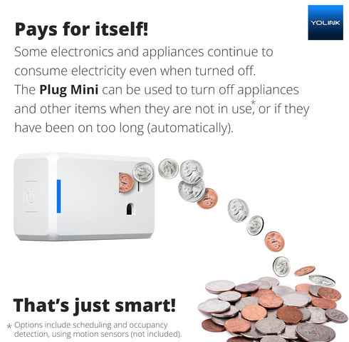 YoLink Mini Plug, 1/4 Mile Longest Range Smart Home Outlet, Compatible with Alexa Google Assistant