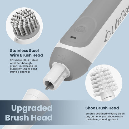 5 LifeBasis Rechargeable Power Scrubber, Cordless Electric Cleaning Brush, Water Resistant Small Electric Grout Brush