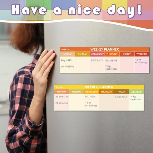 Geyee 300 Sheets Weekly Calendar Pad, 2.8 x 9.5 Inch Horizontal Weekly Planner Sticky Notes for Studying Office