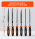 Needle File Set, 6-Piece Carbon Steel with Flat, Square, Triangular, Round, Half-Round Files