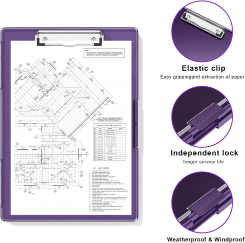 Hongri 8.5 x 11 Clipboard with Storage, Heavy Duty Nursing Clipboards with Dual Compartment for Work and School Supplies