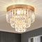 Crystal Flush Mount Ceiling Light 3-Tier Modern K9 Crystal Chandelier Gold Mini